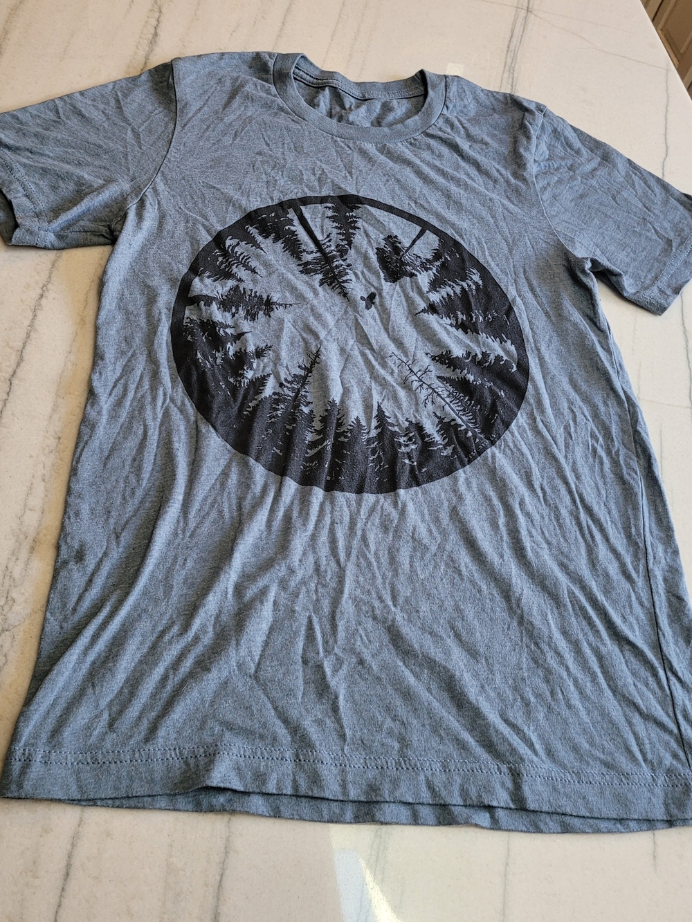West Coast Tees T-Shirt - Slate Blue with Black Forest Graphic
